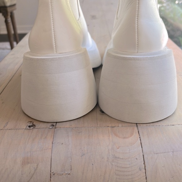 Marsèll Macron Calf Length 80mm White Platform Chelsea Boots Size 37.5 IT US 7 - Picture 9 of 12